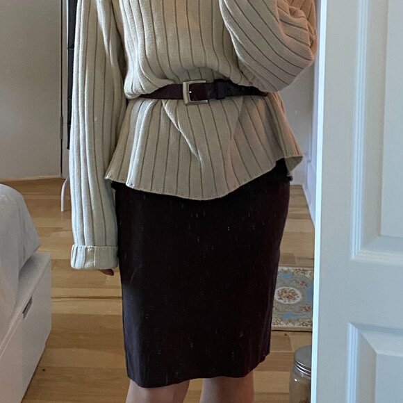 Icone Brown Knit Pencil Skirt - Picture 5 of 5